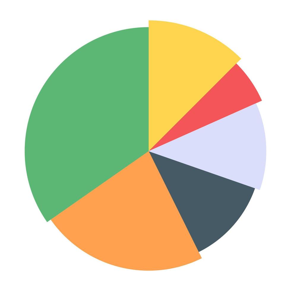A pie chart infographic in flat editable icon vector
