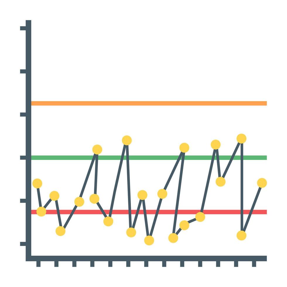 Flat icon of line graph, finance report concept vector