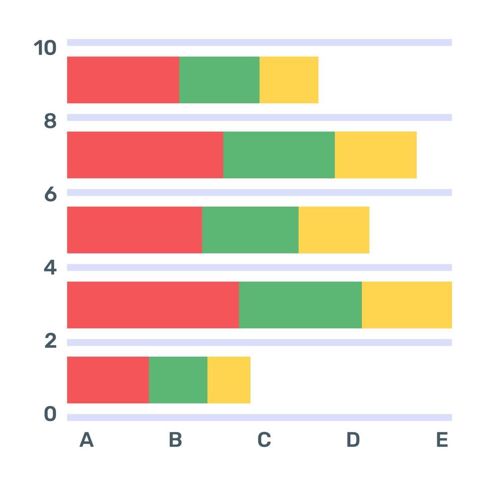 A flat editable icon of pareto analytics vector