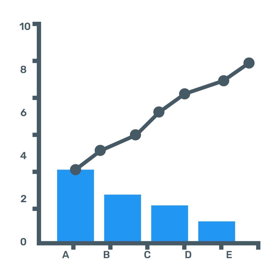 un icono editable plano de análisis de Pareto vector