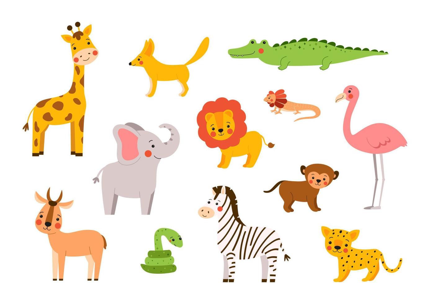 Wild African animals drawn in cartoon style. Funny vector illustration 6206830 Vector Art at Vecteezy Wild African animals drawn in cartoon style. Funny vector illustration 6206830 Vector Art at Vecteezy