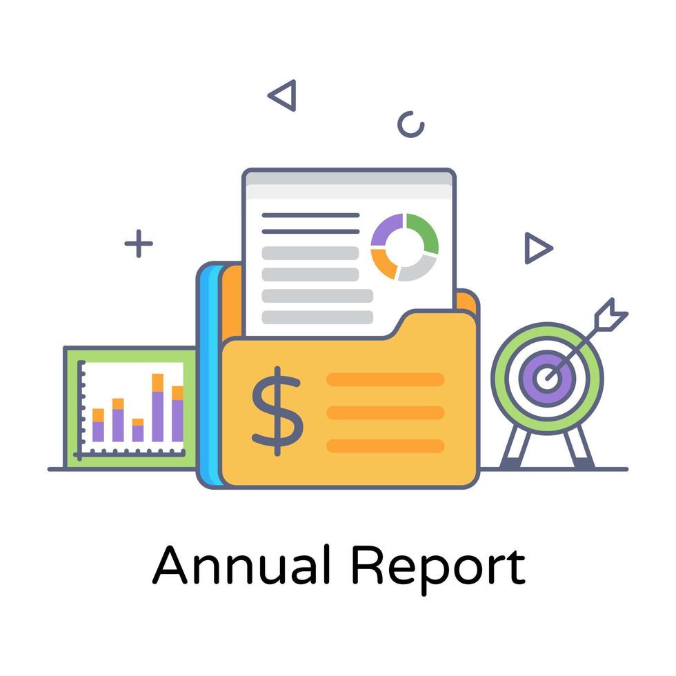 Annual report flat style icon, 6206849 Vector Art at Vecteezy
