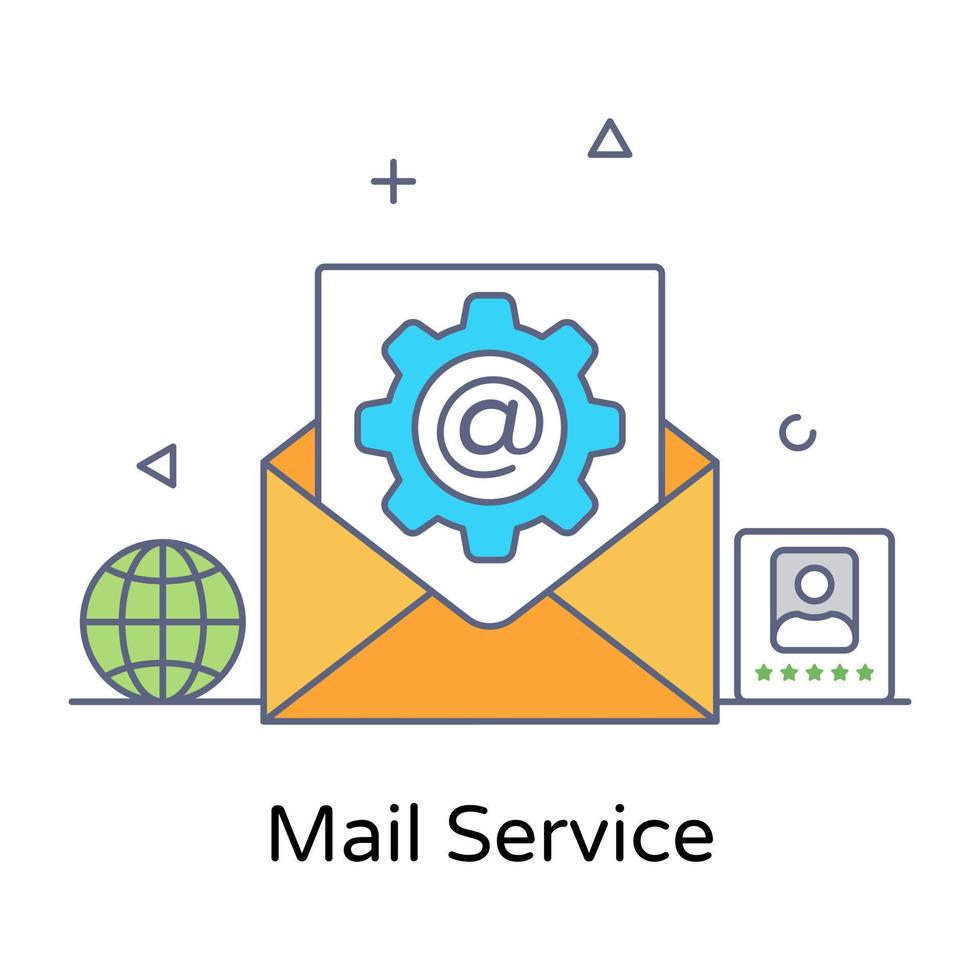 A mail service flat outline vector download