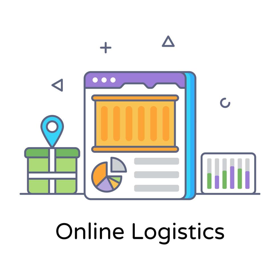 Trendy design of online logistics icon vector