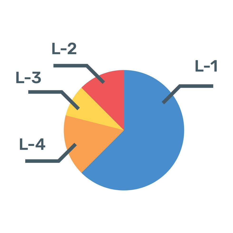 A modern infographic showing multi pie chart in flat icon vector