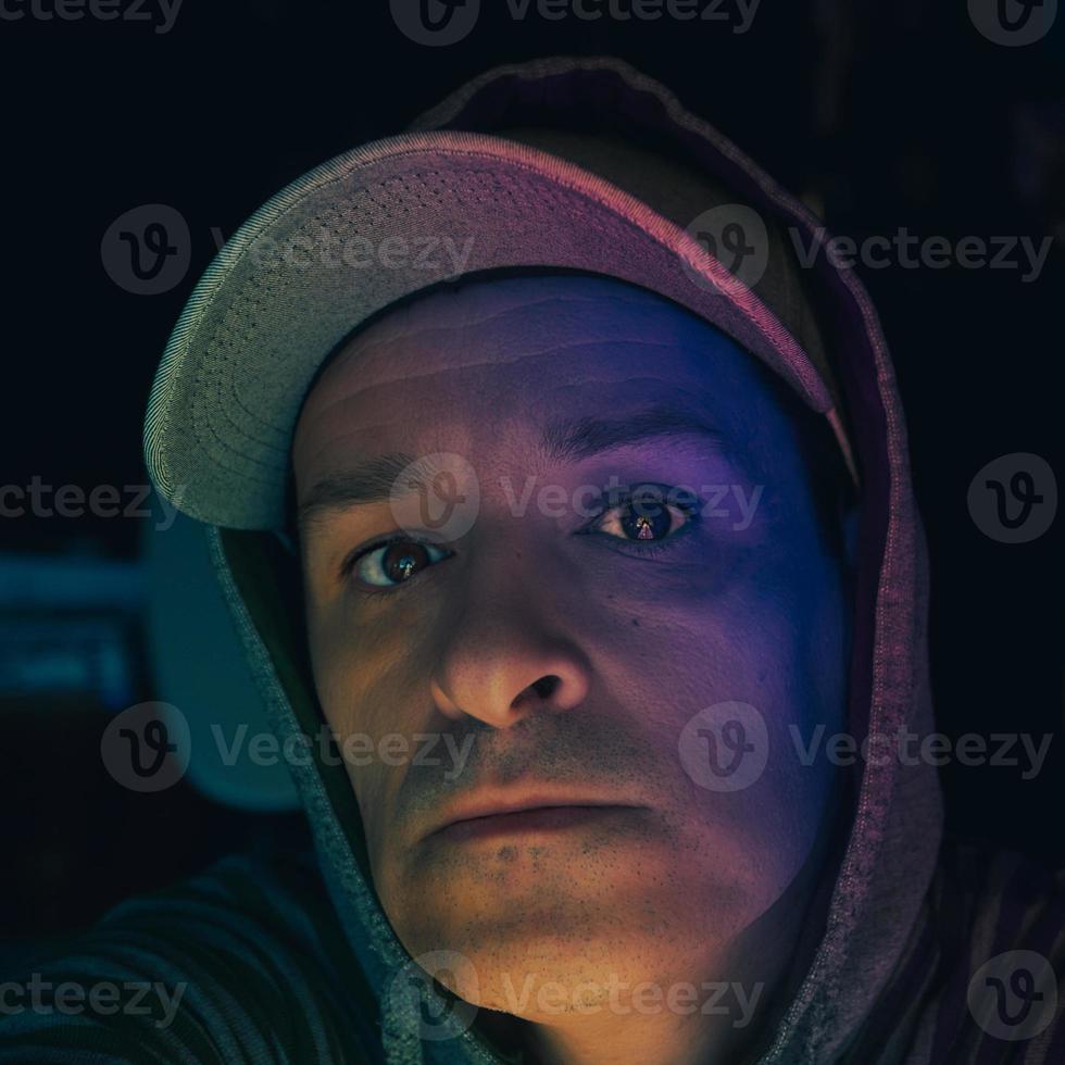 adult man in the shadows portrait photo