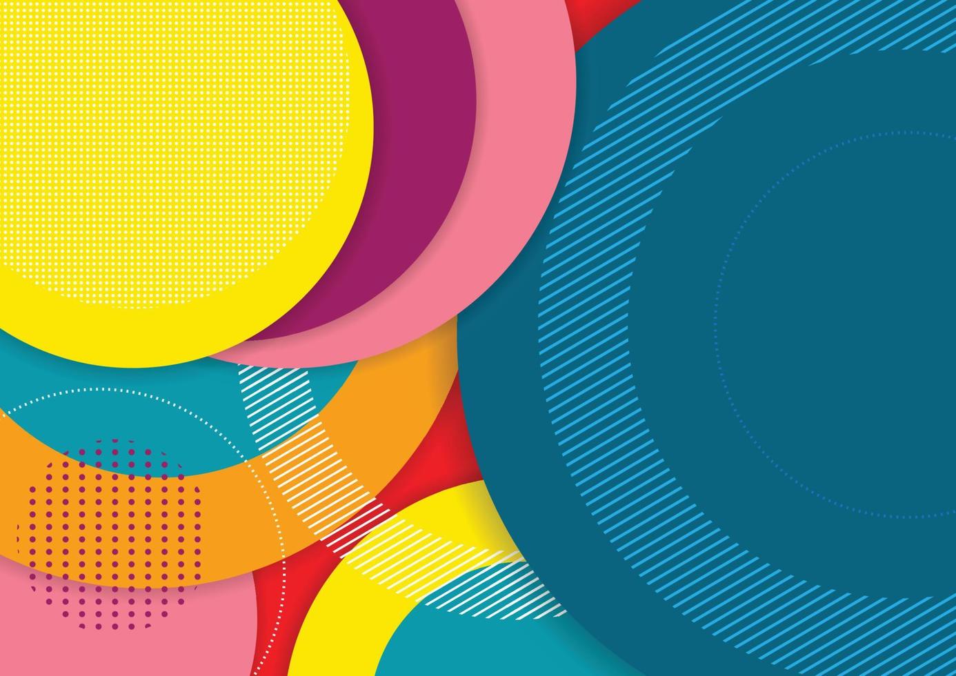 Abstract colorful circle geometric shape background. Free vector. vector