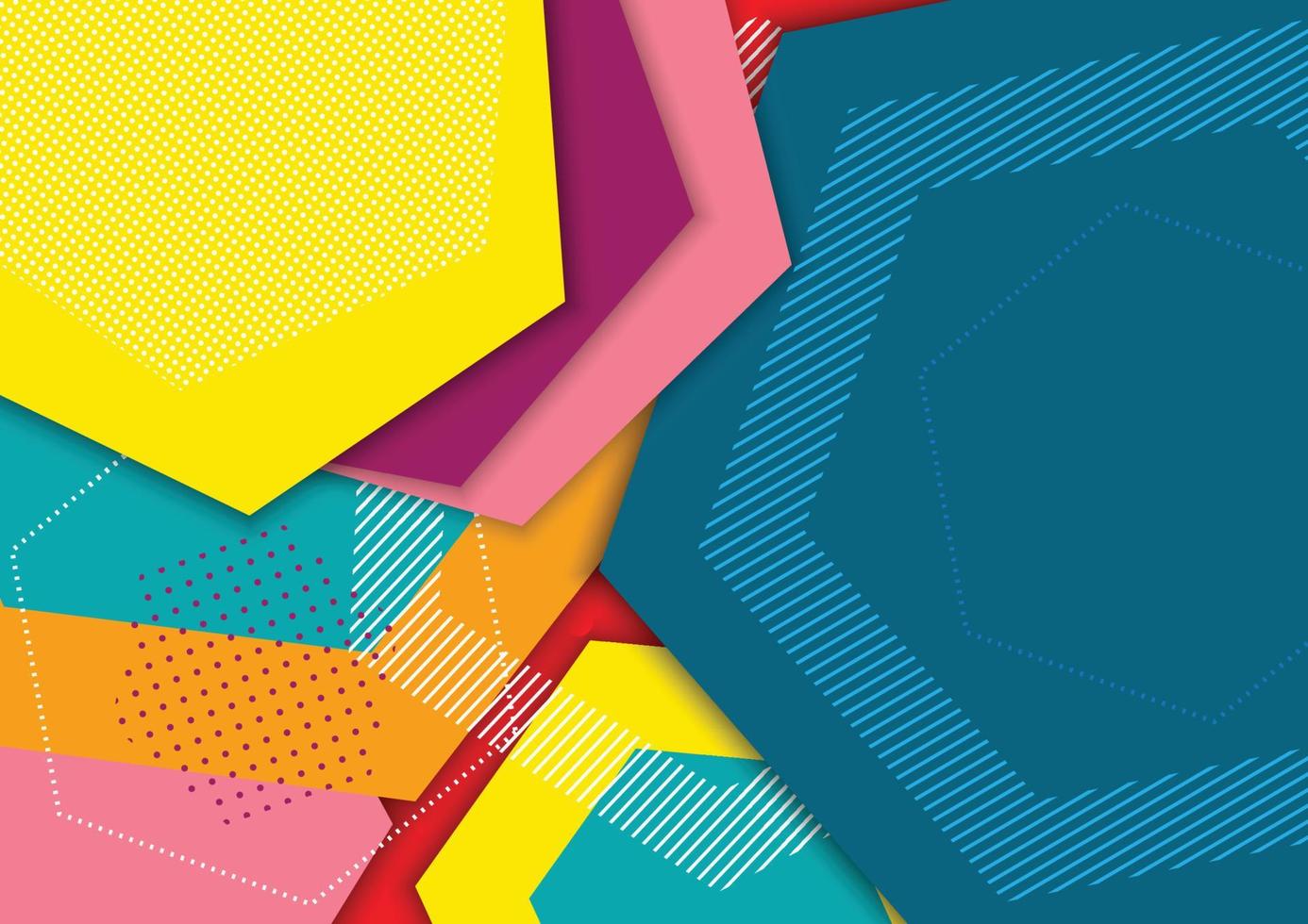 Colorful hexagon shape and geometric. Abstract background. Free vector. vector