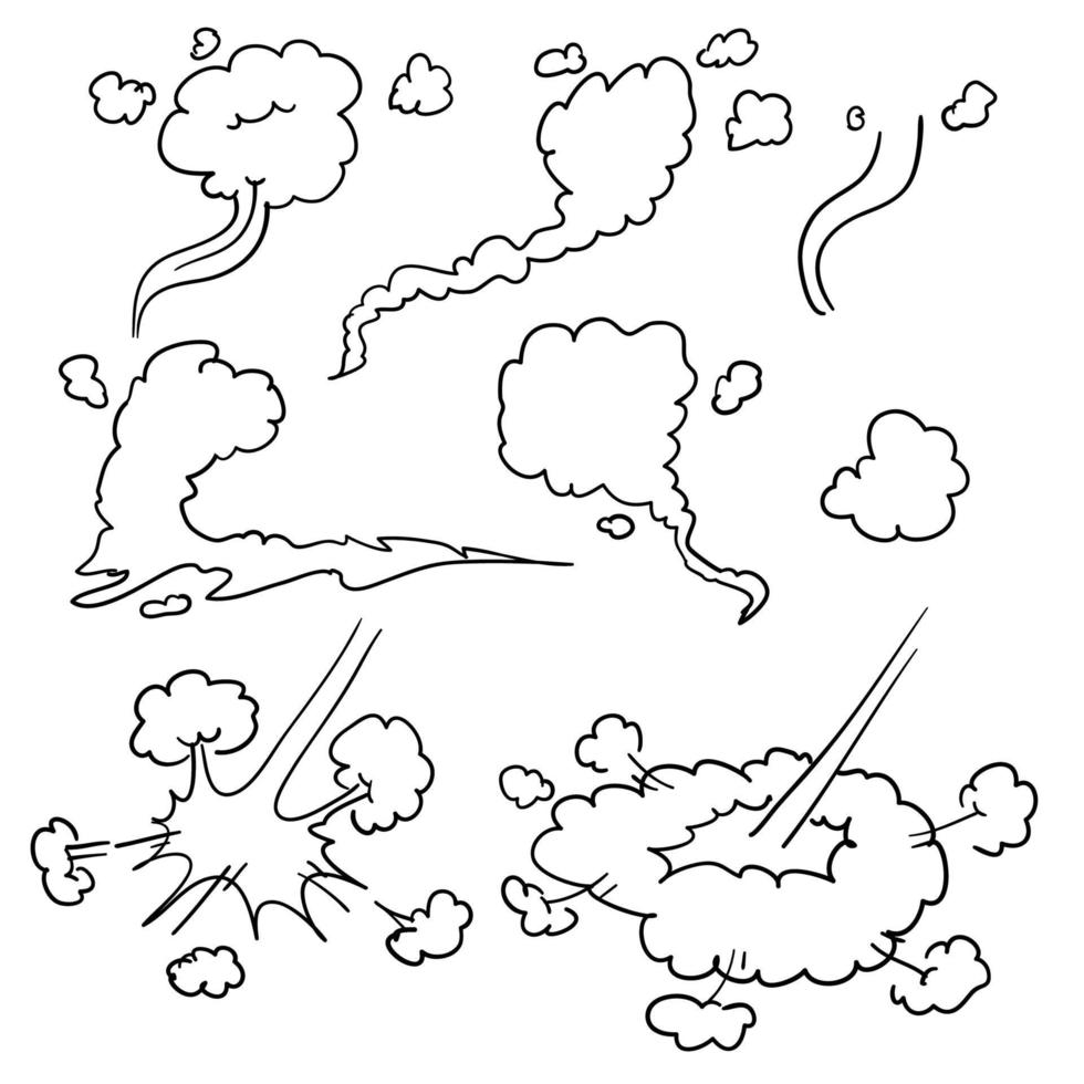 Cartoon smoke cloud with manga style vector 6207124 Vector Art at Vecteezy