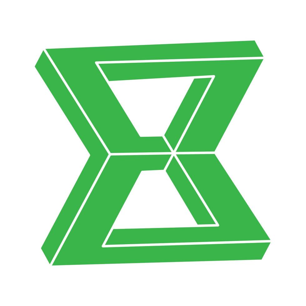 Impossible shapes, optical illusion, vector. Optical art object. Logo. Geometric figure. vector