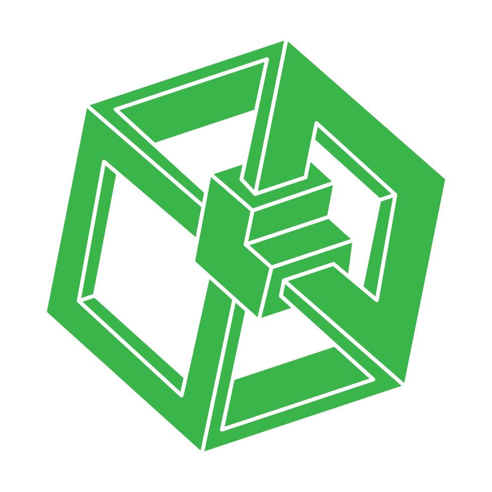 Logo. Impossible shapes, optical illusion, vector. Optical art objects. Geometric figures. Line art. vector