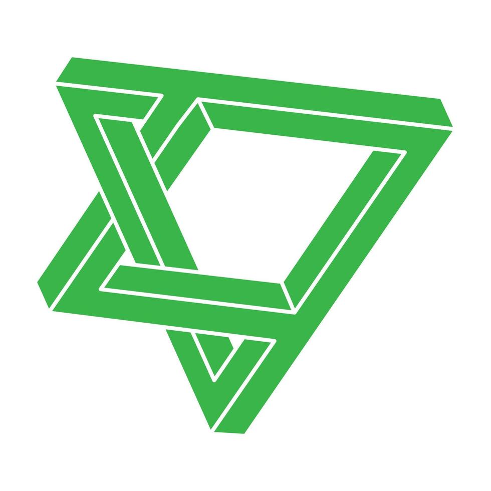 Impossible optical illusion shape. Optical art object. Impossible figure. Unreal geometric logo. vector
