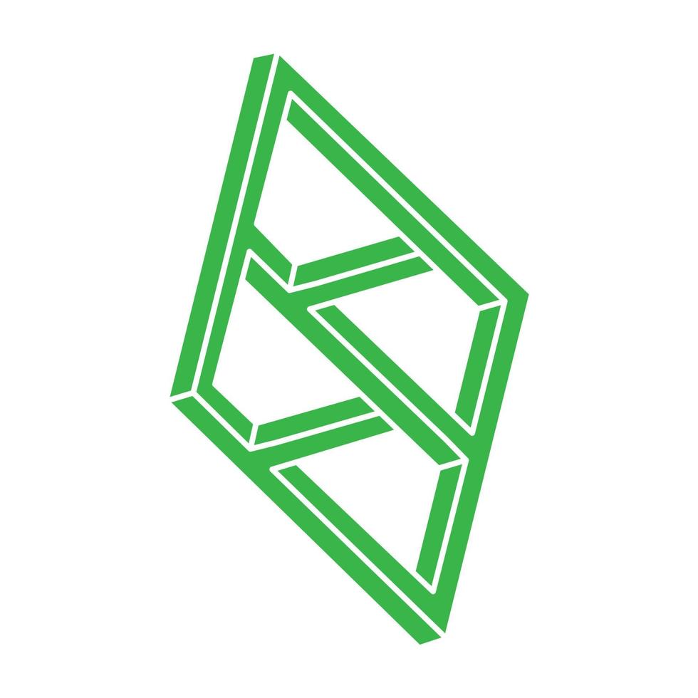 Logo. Impossible shapes, optical illusion, vector. Optical art objects. Geometric figures. Line art. vector