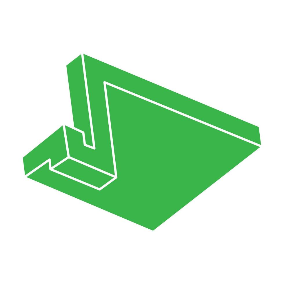 Impossible shapes, optical illusion figure, vector. Optical art objects. Geometry logo. vector