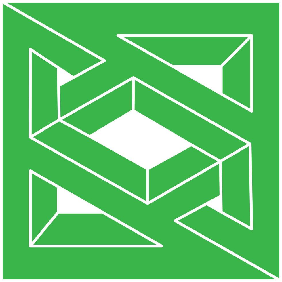 Logo. Impossible shapes, optical illusion, vector. Optical art objects. Geometric figures. Line art. vector