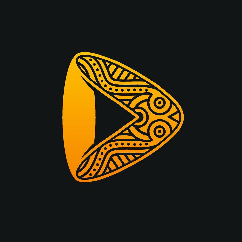 Boomerang logo icon with black background vector