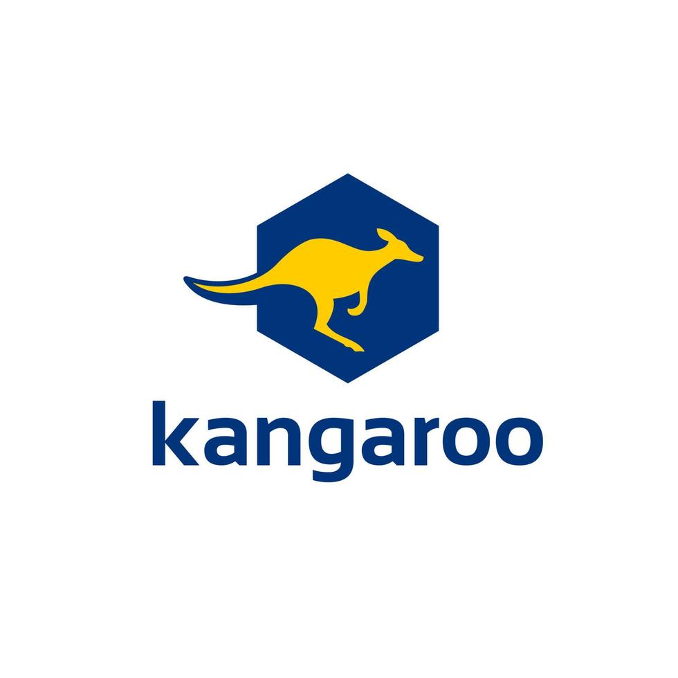 Kangaroo logo with a modern minimalist professional style vector