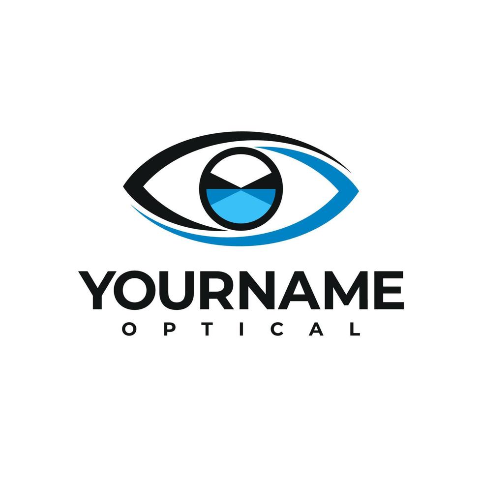 Optical logo with a simple eye concept vector