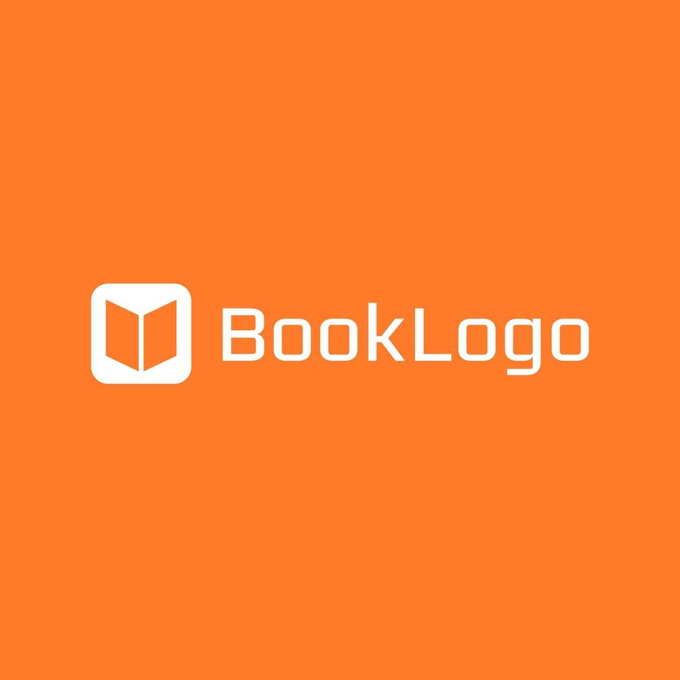 Simple book logo with orange color and modern style vector
