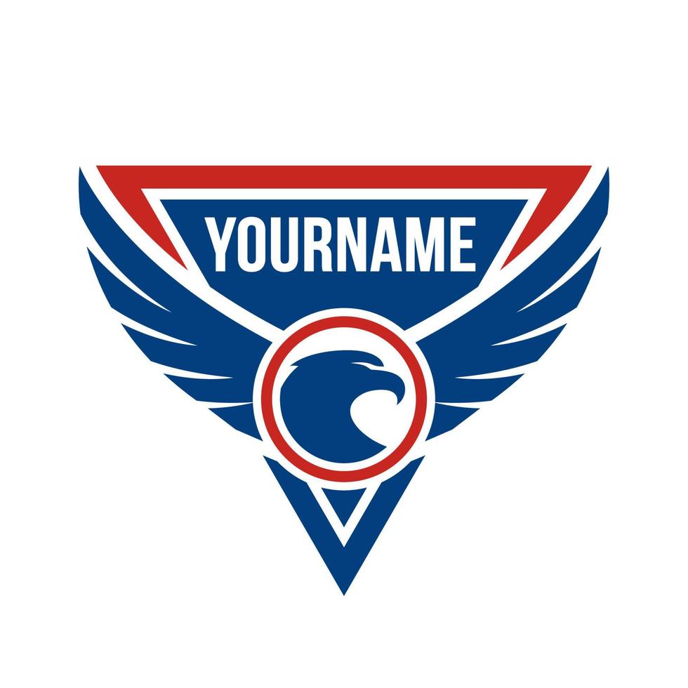 Eagle badge logo in red and blue vector