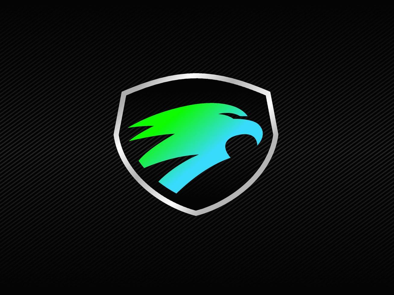 logotipo de insignia de cabeza de águila moderna con colores rgb brillantes vector