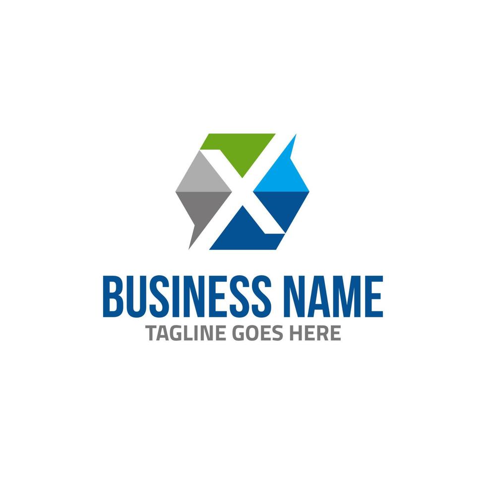 Creative Letter X logo design with multiple color vector