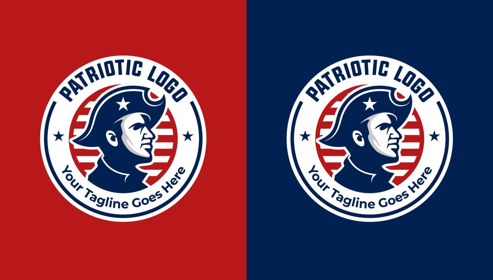 Patriotic logo with badge style red and blue vector