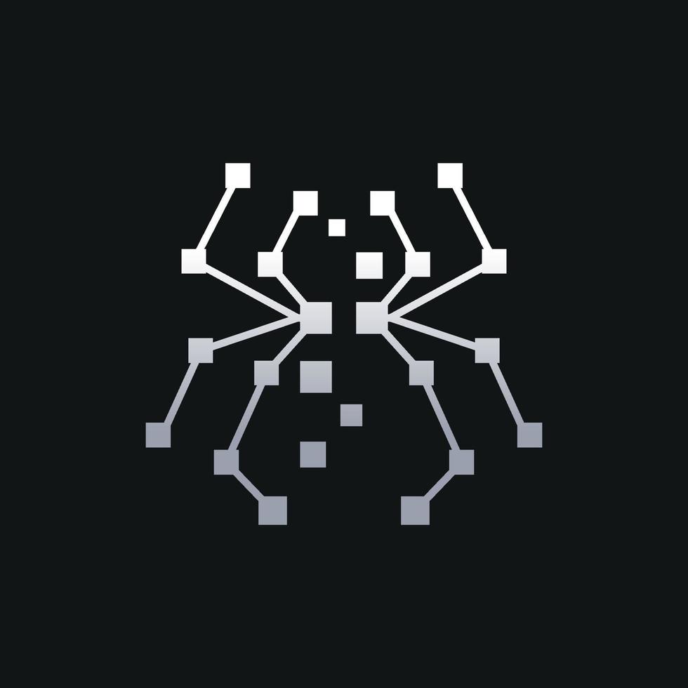 logotipo de araña abstracto sobre un fondo negro vector