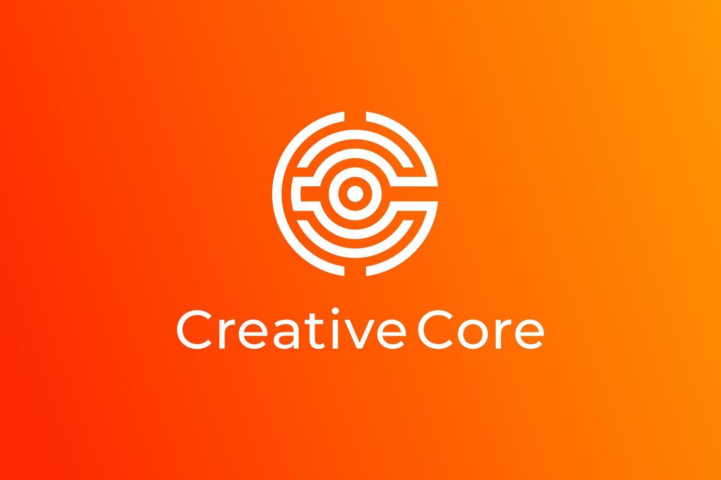 Letter C logo design template with orange background color vector