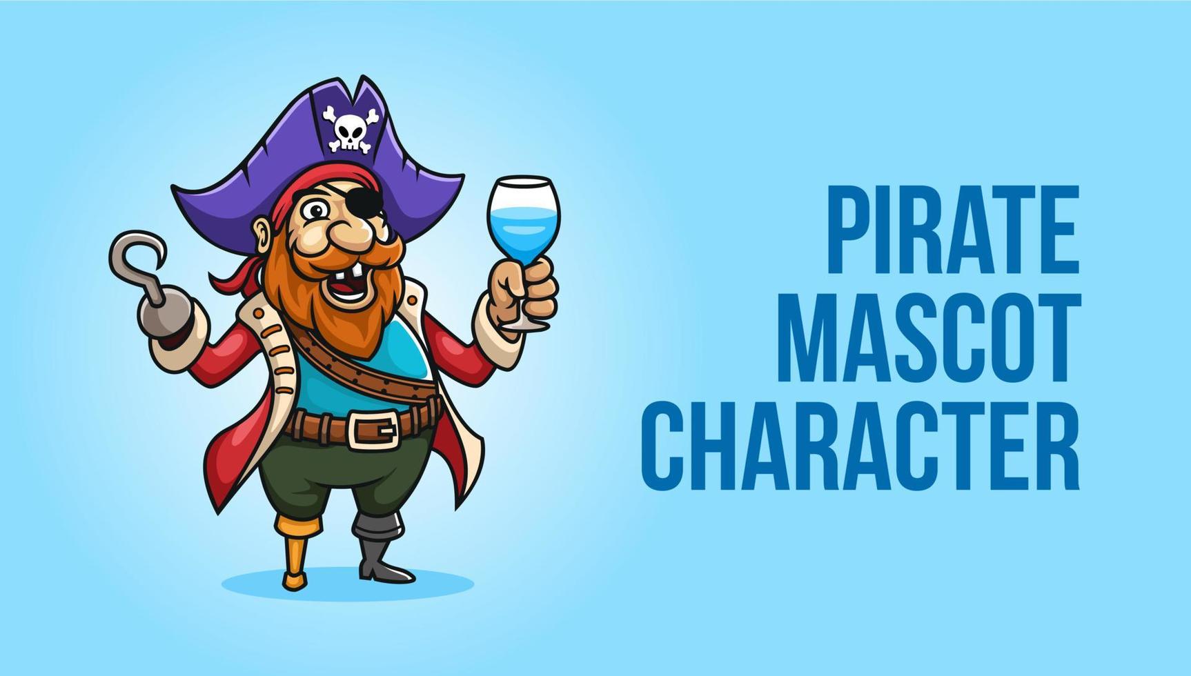 ilustración de personaje de mascota pirata vector