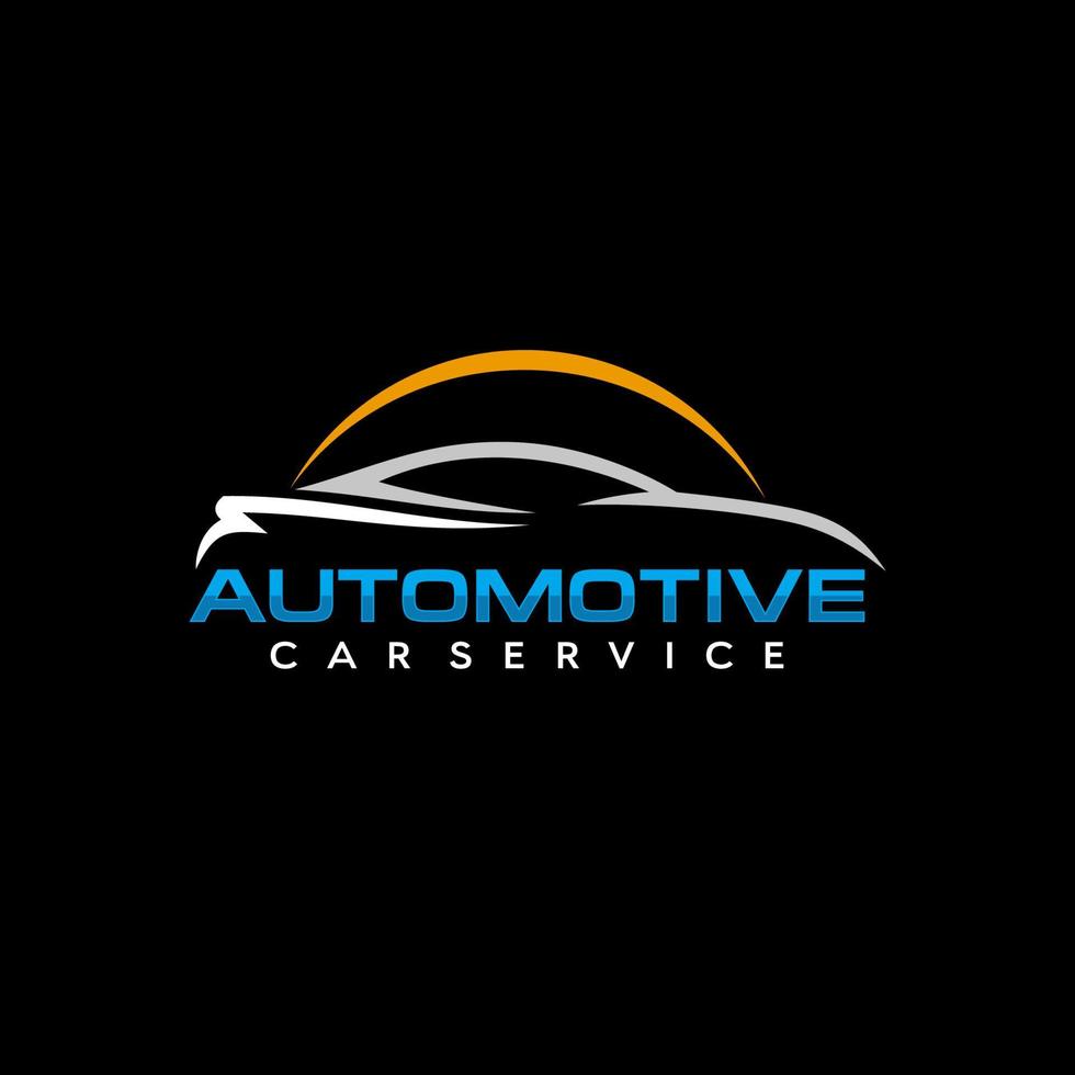 logotipo de servicios de automóviles automotrices con fondo negro vector