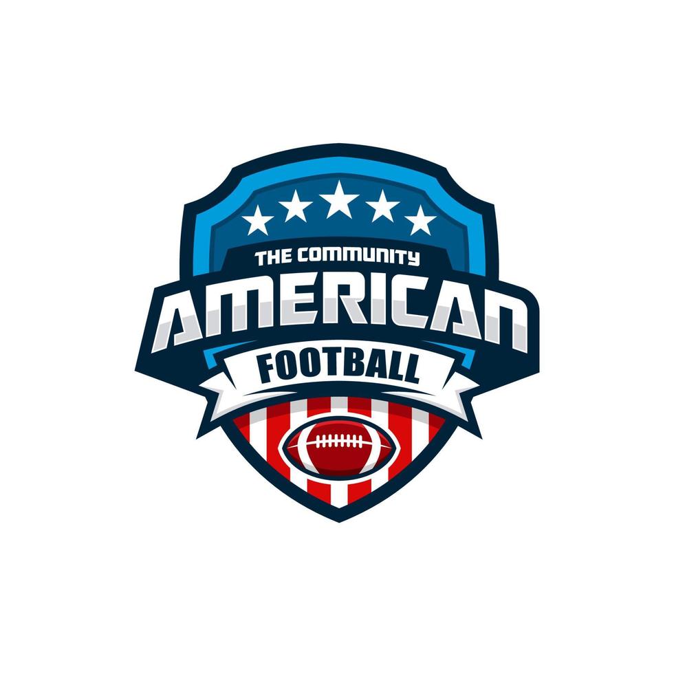 American football community logo with a badge style vector