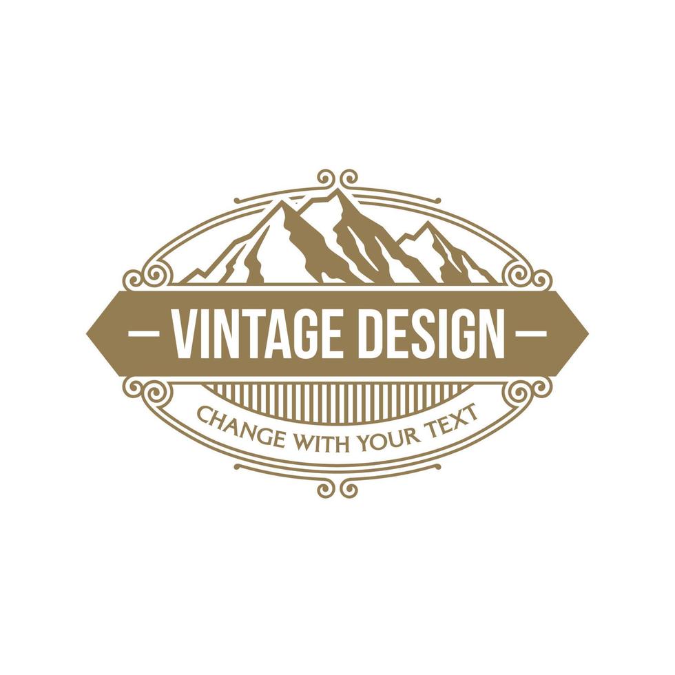 diseño de logotipo vintage de montaña vector