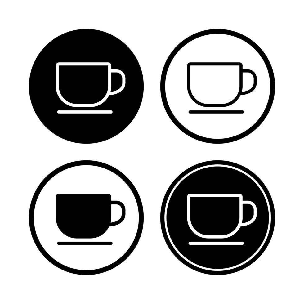 Black and white mug icon with circle style vector