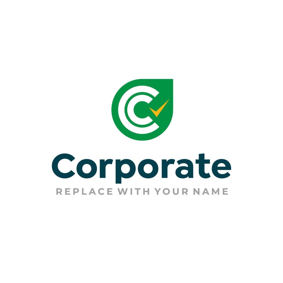 plantilla de diseño de logotipo de letra c en un estilo corporativo vector