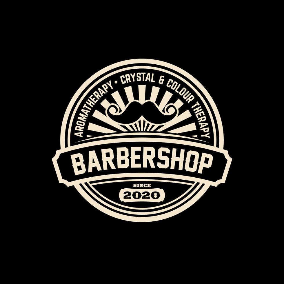 logo de insignia de barbería con estilo vintage vector