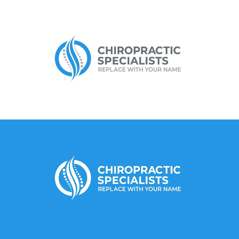 Chiropractic logo with a spinal icon vector