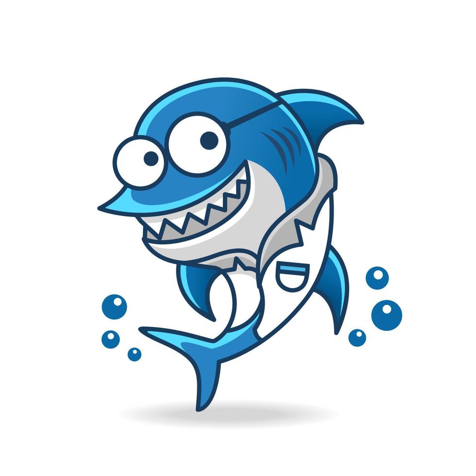 Shark cartoon characters wearing glasses vector