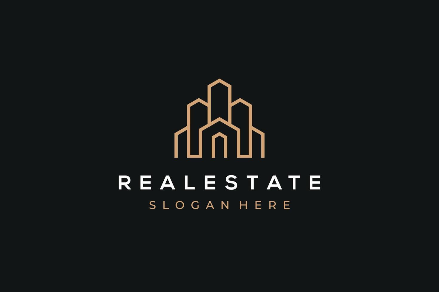 Modern real estate logo vector