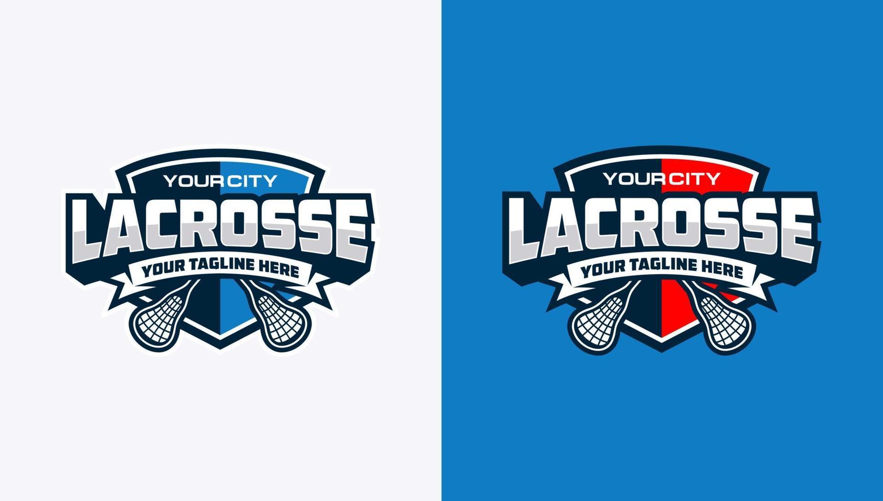 Lacrosse badge logo with modern minimalist style vector