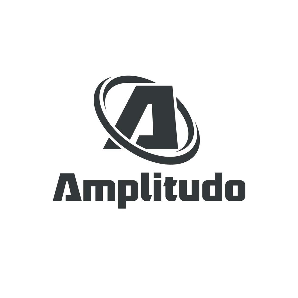 Simple letter a logo with circle and black and white color vector