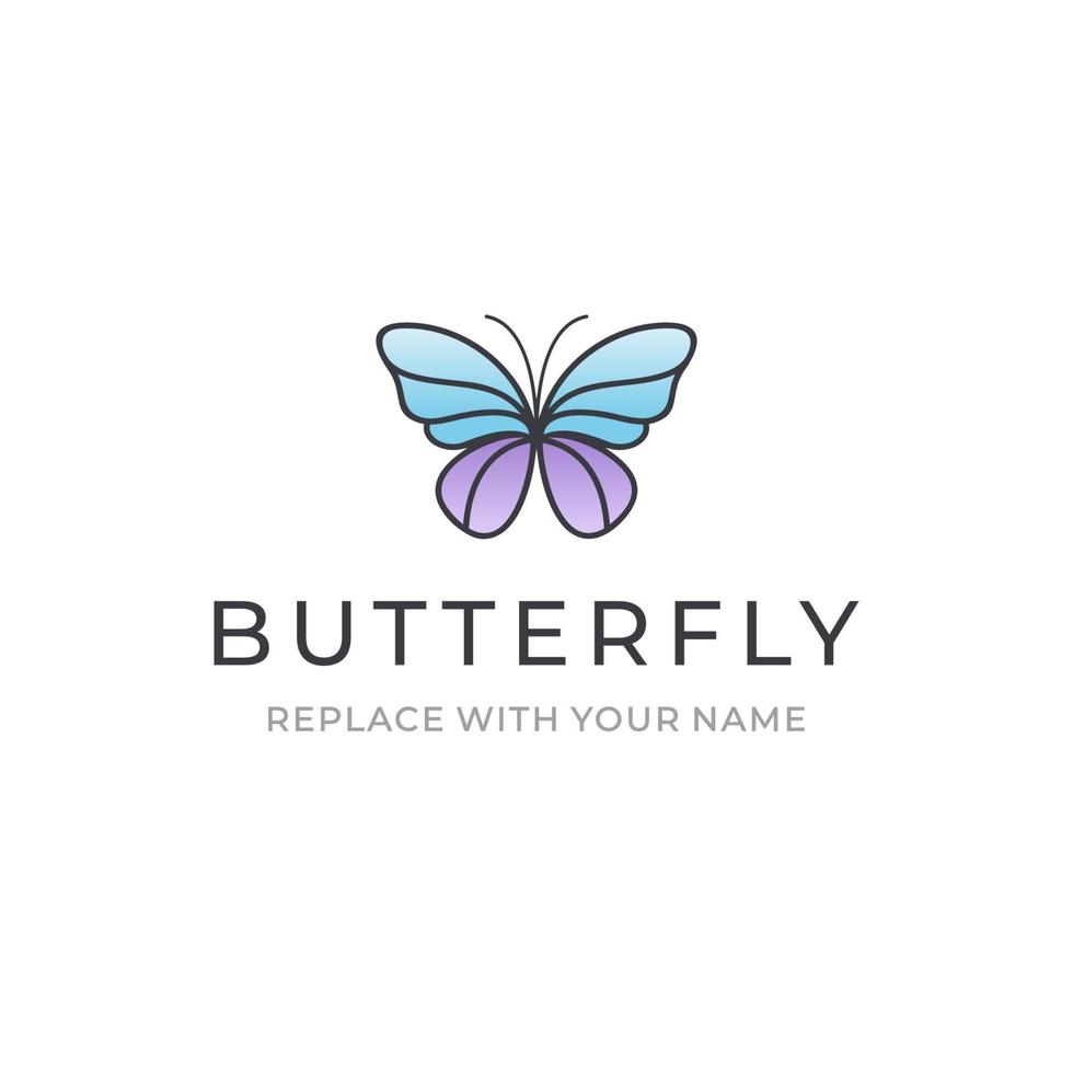 Butterfly logo with a simple style vector