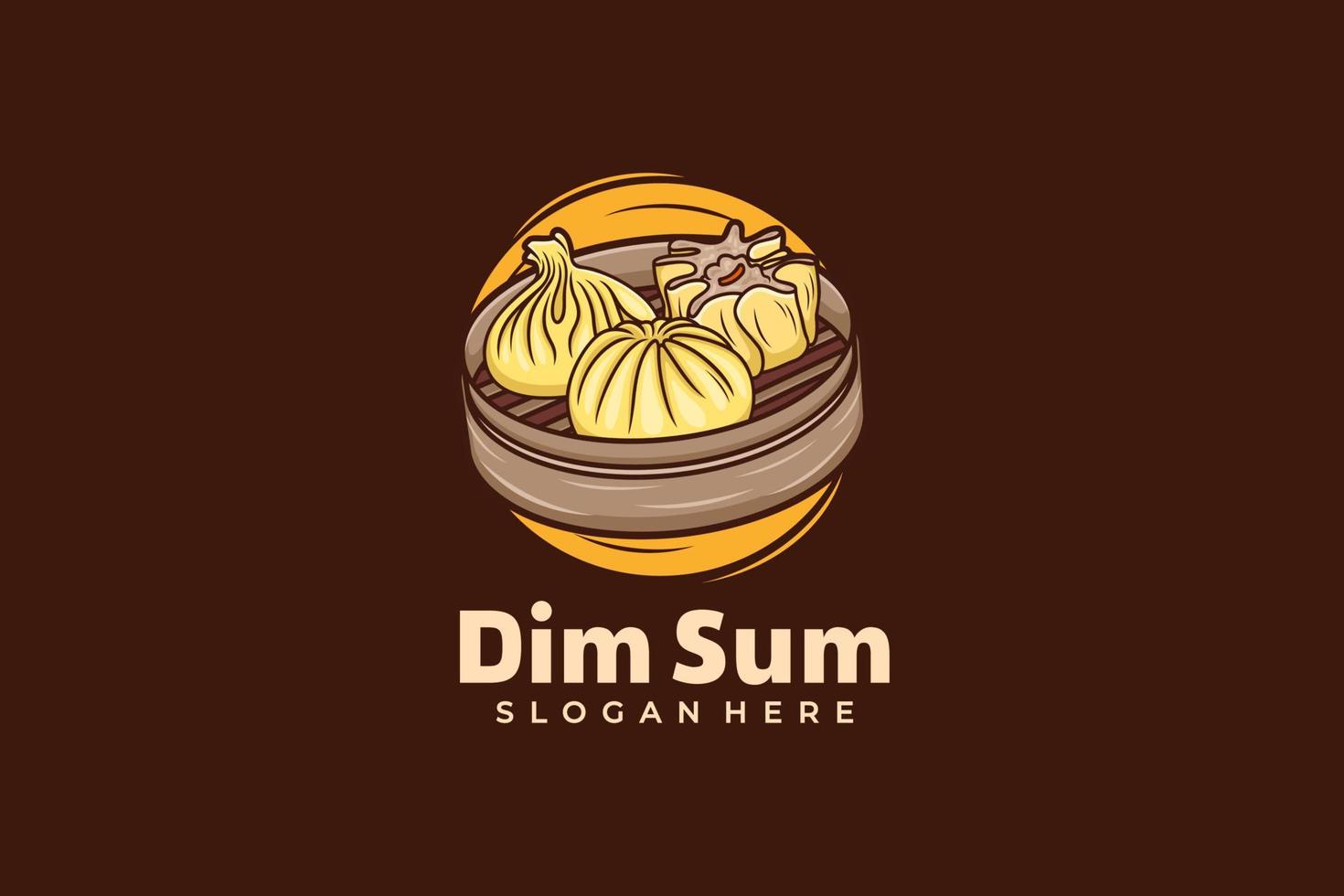 Dim sum logo design template vector