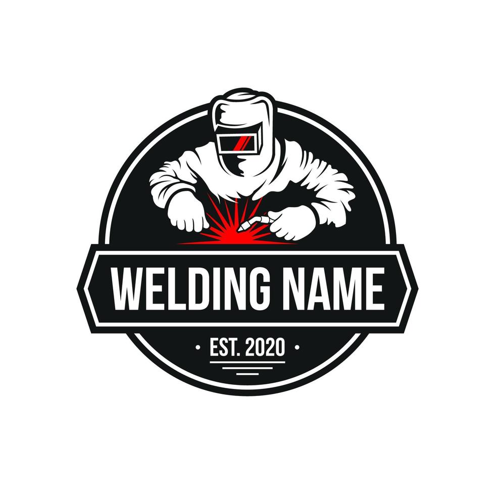 Welding logo with badge style vector