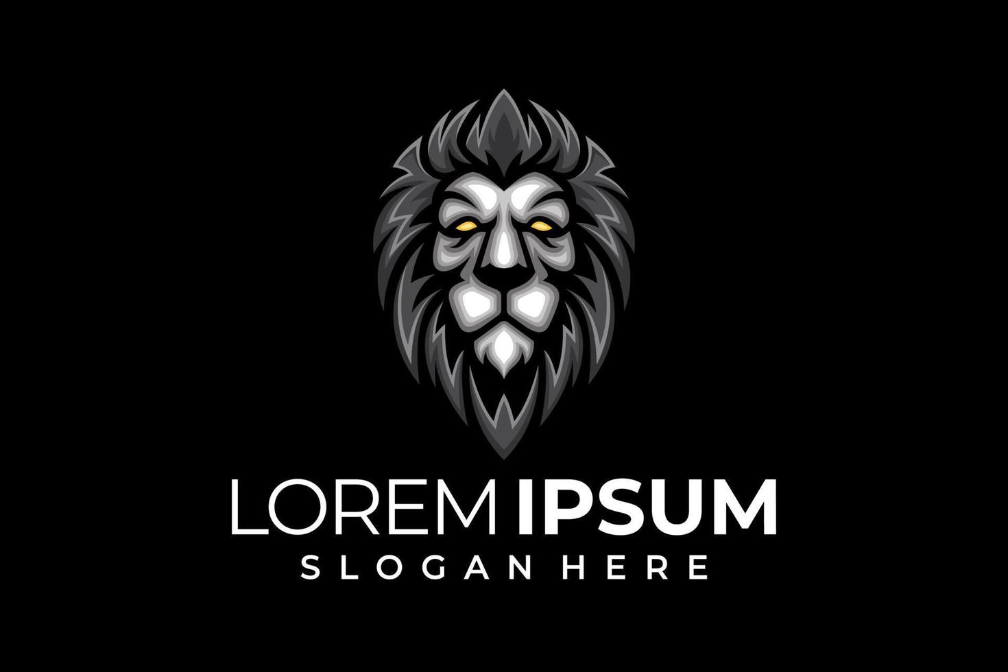 Lion head logo in gray vector