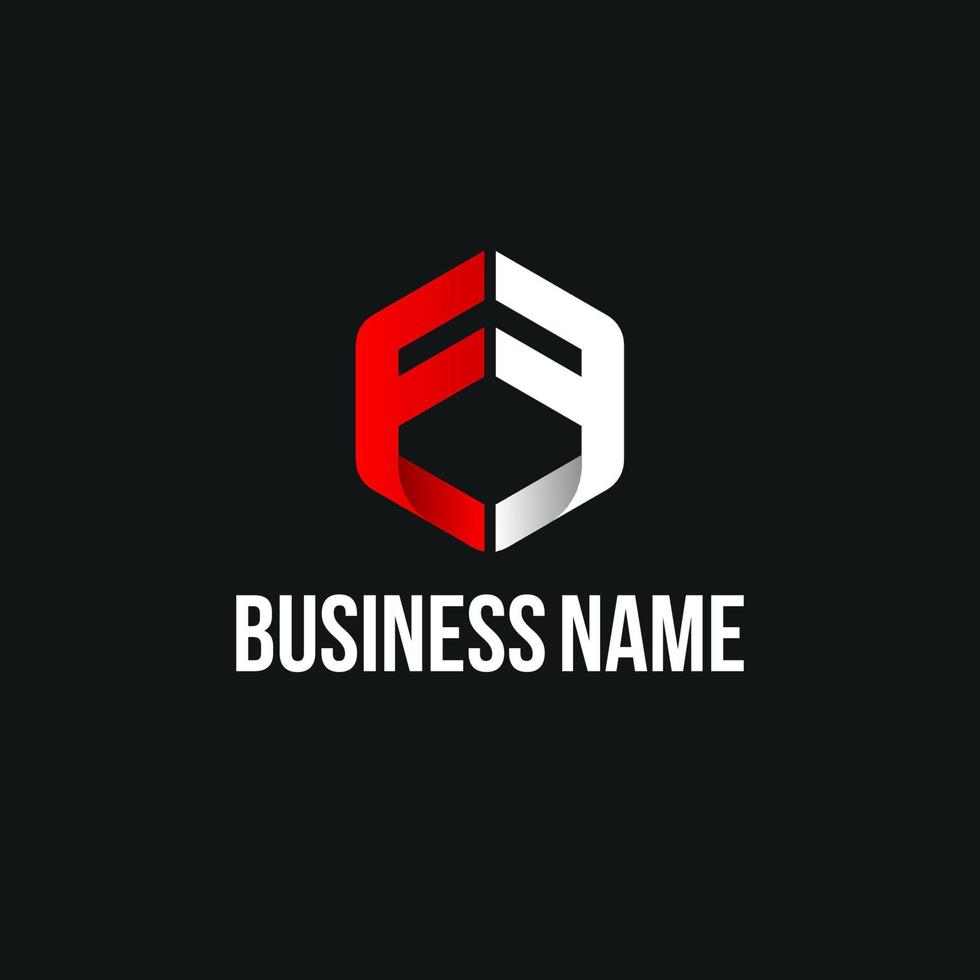 Creative Letter F logo design with black background vector