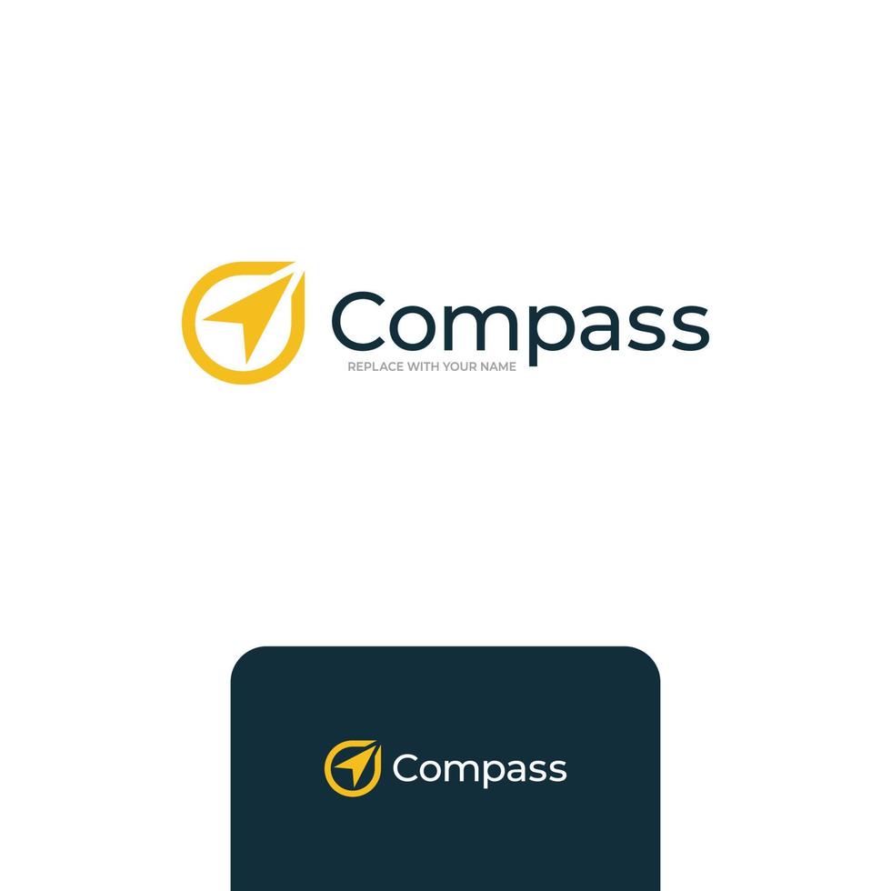 Compass logo with navigation icon vector