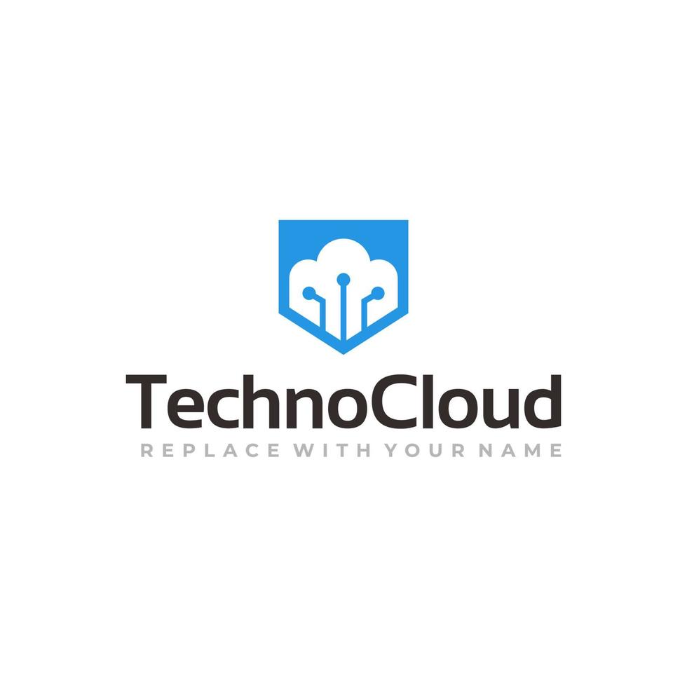 Cloud technology logo with a simple style vector
