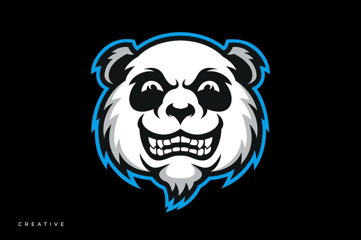 Panda mascot esport logo vector