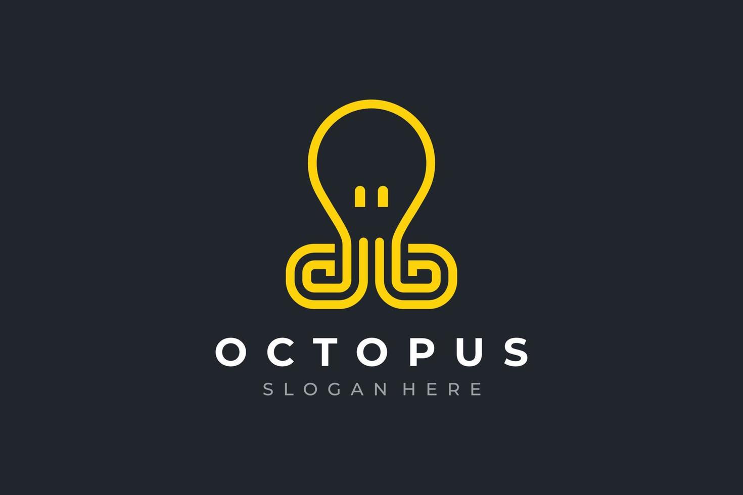 Simple abstract octopus logo vector